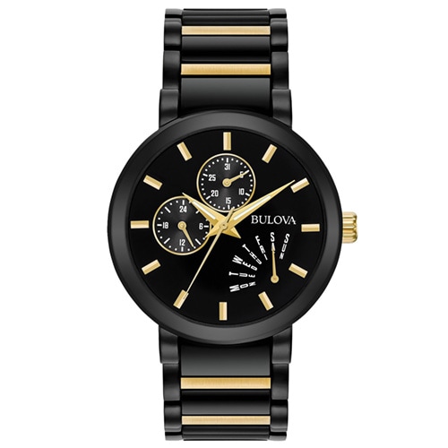 40mm Men's Bulova Watch with a Black Dial and Black Bracelet -  Citizen, 98C124V