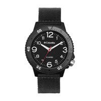 44mm Unisex Columbia Cross Trails Watch with Black Dial and Black Nylon Strap