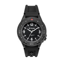 46mm Unisex Columbia Trailhead Watch with a Black Dial and Black Silicone Strap