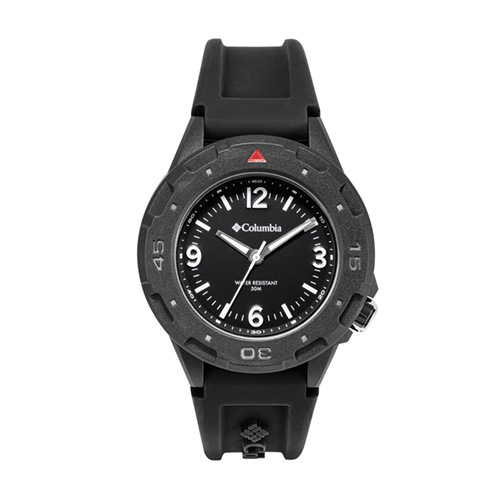 46mm Unisex Columbia Trailhead Watch with a Black Dial and Black Silicone Strap -  Bulova, CSS13-001