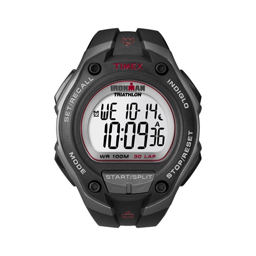 43mm Men's Timex Ironman Digital Watch with Grey Dial and Black Resin Case -  Bulova, T5K417