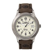 39mm Men's Timex Expedition Watch with a Cream Dial and Brown Leather Strap