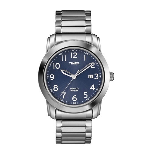 39mm Men's Timex Highland Street Watch with Blue Dial and Silver-tone Expansion Bracelet -  Bulova, T2P132