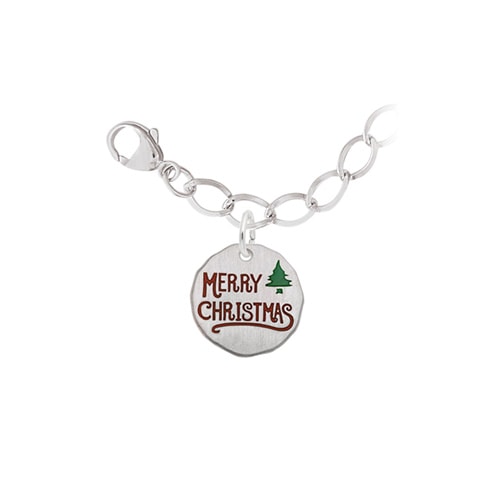 Merry Christmas 7 Charm Bracelet By Rembrandt In Sterling Silver