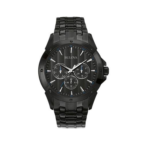 43mm Men's Bulova Chronograph Black Watch with Black Dial and Black Bracelet -  Citizen, 98C121V