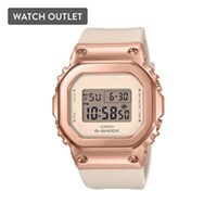 43x38mm Ladies' Casio G-Shock Digital Watch with a Pink Dial and Pink Resin Strap