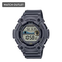 51mm Men's Casio Digital Watch with Gray Dial and Gray Strap