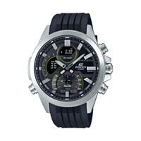 45mm Men's Casio Edifice Analog-Digital Watch with a Black Dial and Black Strap