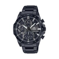 42mm Men's Casio Edifice Analog-Digital Watch with a Black Dial and Black Bracelet