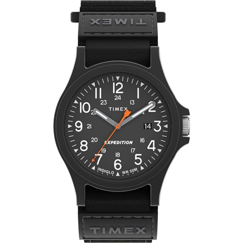 40mm Men's Timex Expedition Acadia Watch with a Black Dial and Black Strap -  Bulova, TW4B23800