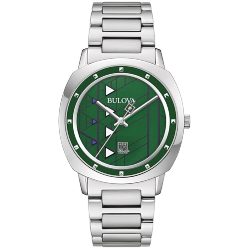 39mm Men's Bulova Frank Lloyd Wright Watch with a Green Dial and Silver-Tone Bracelet -  Citizen, 96A286V