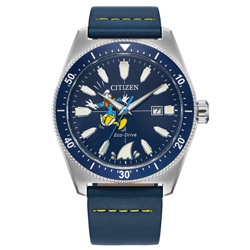 42mm Men's Citizen Eco-Drive® Mickey's Friends Watch with a Blue Dial and Blue Strap -  AW1790-05WV