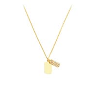 1/10 ct. tw. Diamond Mini Dog-Tags Pendant in 14K Yellow Gold