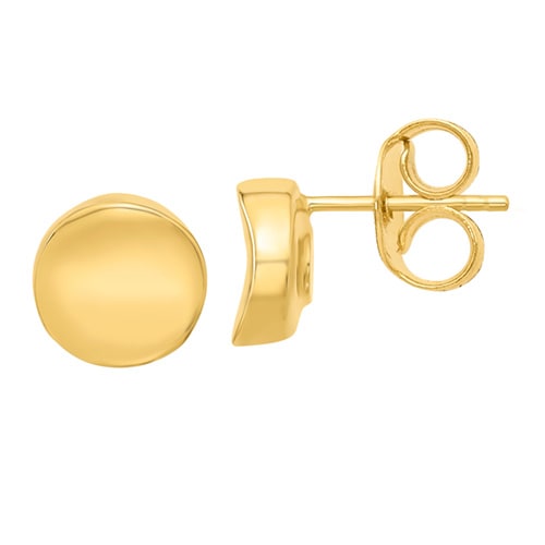 Round Stud Earrings in 14K Yellow Gold