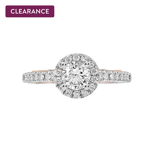3/4 ct. tw. Rock Solid Diamonds® Engagement Ring in 14K White and Rose Gold