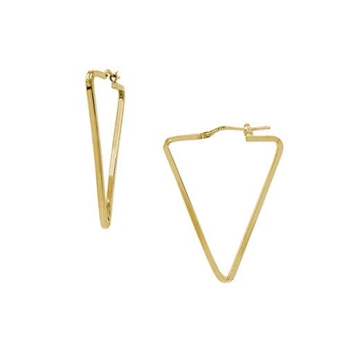 Triangular Hoop Earrings in Sterling Silver