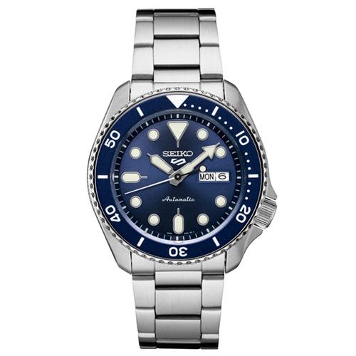 42mm Men's Seiko 5 Sports Automatic Watch with a Navy Blue Dial and Silver-Tone Bracelet -  Seiko/Pulsar, SRPD51