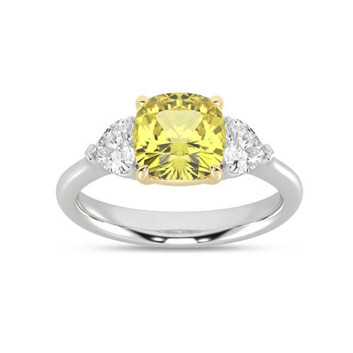 3 3/4 ct. tw. Lab Grown Yellow and White Diamond Engagement Ring in 14K Yellow and White Gold