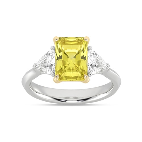 3 5/8 ct. tw. Lab Grown Yellow and White Diamond Engagement Ring in 14K Yellow and White Gold