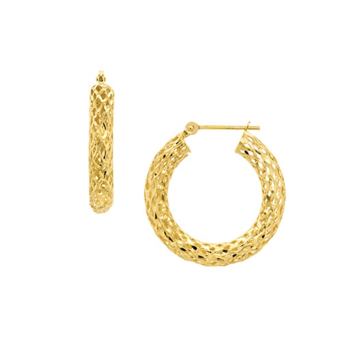 Filigree Hoop Earrings in 14K Yellow Gold