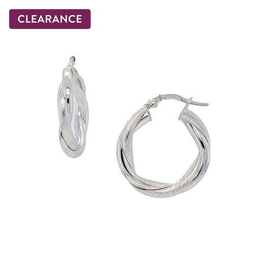 Spiral Hoop Earrings in 14K White Gold