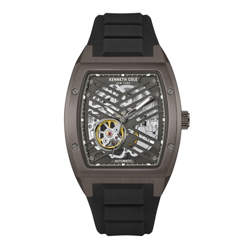40mm Men's Kenneth Cole New York Automatic Watch with a Charcoal Dial and Black Strap -  Geneva Watch Group Inc - Ecom Only, KCWGZ0046102