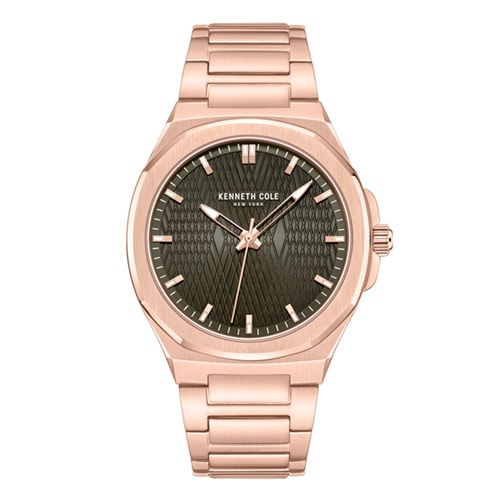 41mm Men's Kenneth Cole New York Watch with a Charcoal Dial and Rose Gold-Tone Bracelet -  Geneva Watch Group Inc - Ecom Only, KCWGG0047004
