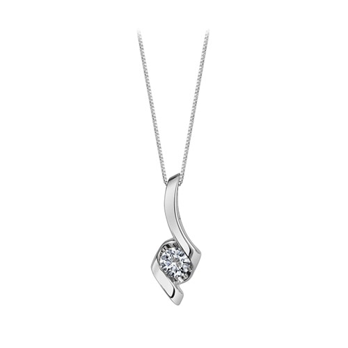 1/4 ct. Diamond Sirena Solitaire Pendant in 14K White Gold -  Merit Diamond Corp., USI1136WR5J