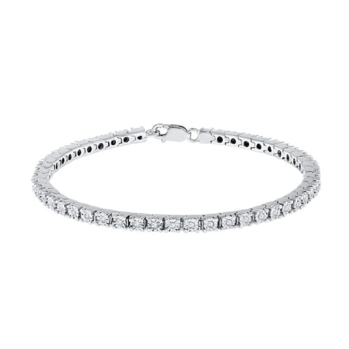 1/2 ct. tw. Diamond 7" Fashion Bracelet in Sterling Silver