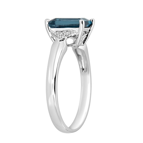 Blue Topaz and Diamond Accented Ring