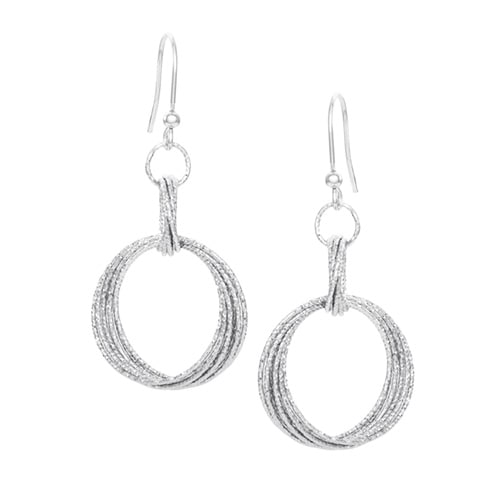 Multi Circle Dangle Earrings in Sterling Silver