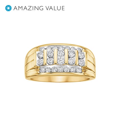 PRIMO Elite® Men's 1 ct. tw. Diamond Ring in 10K Yellow Gold