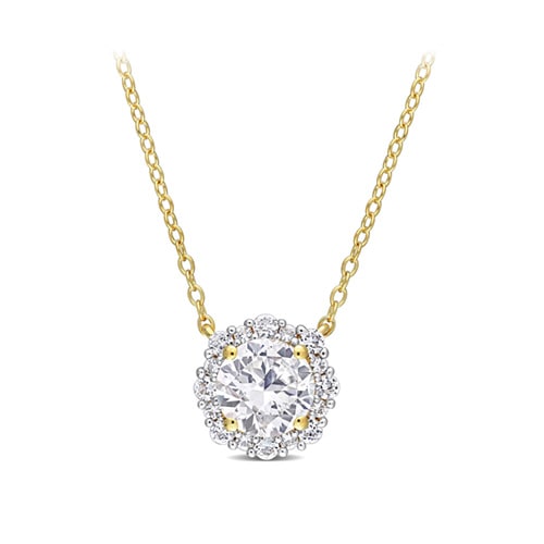Created White Sapphire 18" Necklace in Sterling Silver