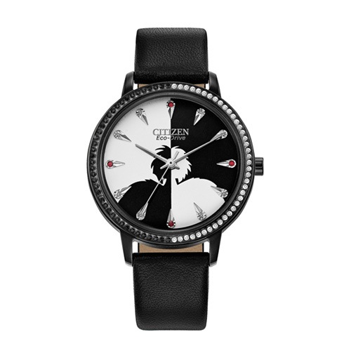 36mm Ladies' Citizen Eco-Drive® Disney Cruella Watch with Black Dial and Black