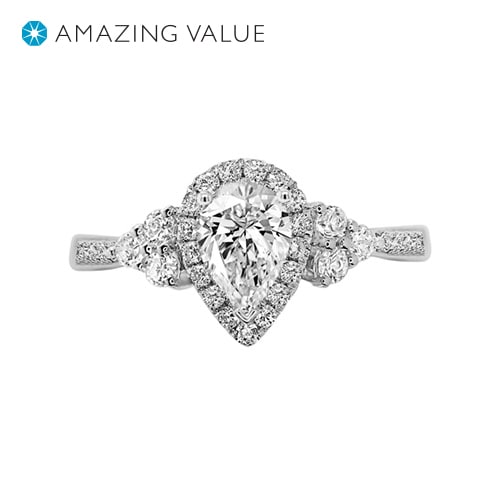7/8 ct. tw. Say I Do Diamond Engagement Ring in 14K White Gold