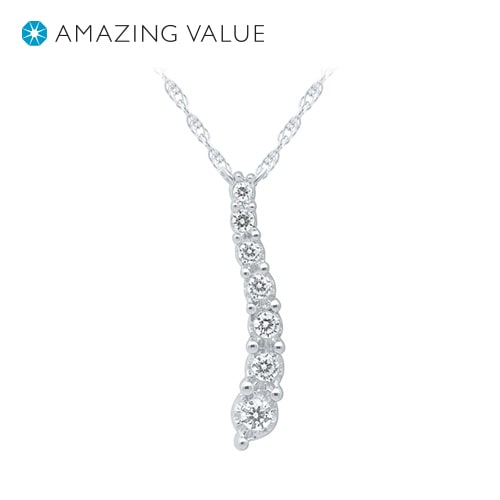 1/10 ct. tw. Diamond Journey Pendant in 10K White Gold