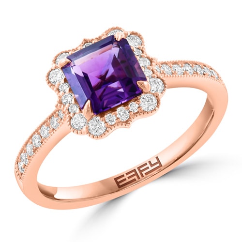 EFFY Amethyst and Diamond Engagement Ring