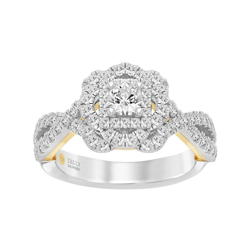 Truly Zac Posen 3/4 ct. tw. Diamond Engagement Ring in 14K White and Yellow Gold
