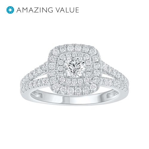 7/8 ct. tw. Diamond Engagement Ring in 10K White Gold
