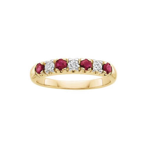 Kallati Ruby and 1/5 ct. tw. Diamond Ring in 14K Yellow Gold Kallati Ruby and 1/5 ct. tw. Diamond Ring in 14K Yellow Gold