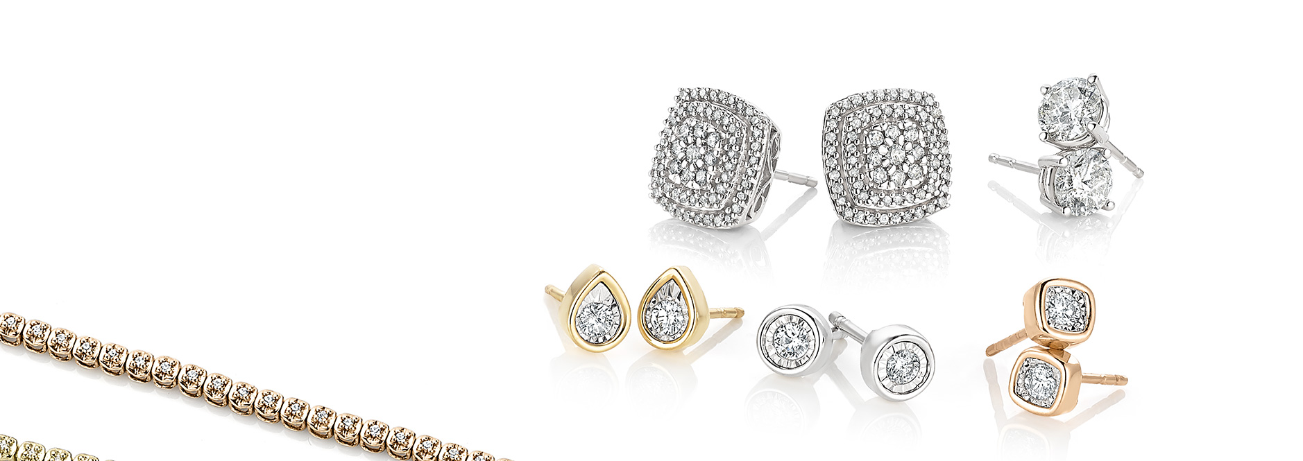 Diamond earrings.