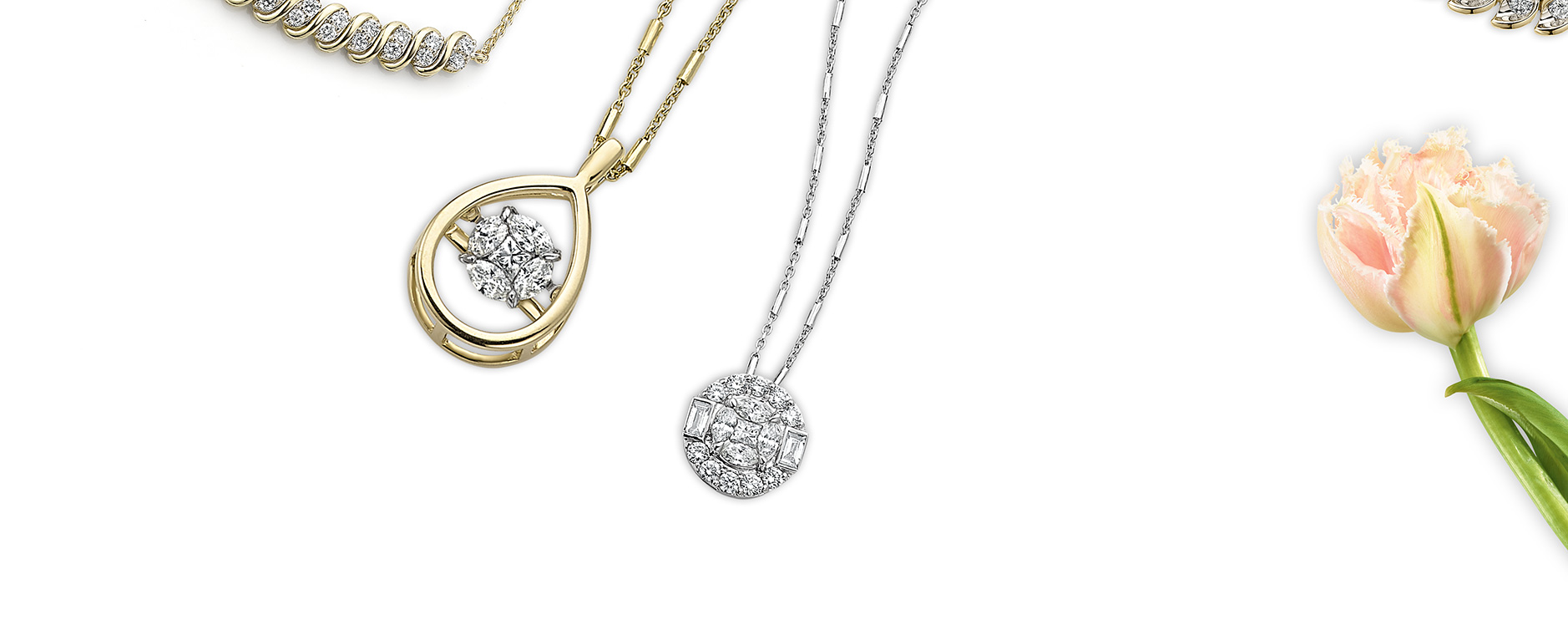 Diamond pendants.