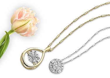 Diamond pendants.