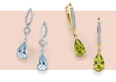 Gemstone earrings.