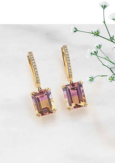 Gold gemstone earrings.