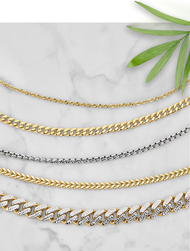 Assortment of men's chains.