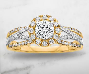 1 ct. tw. Say I Do Diamond Engagement Ring in 14K Yellow and White Gold