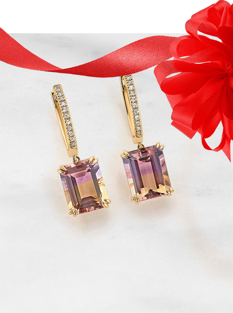 Gold gemstone earrings.