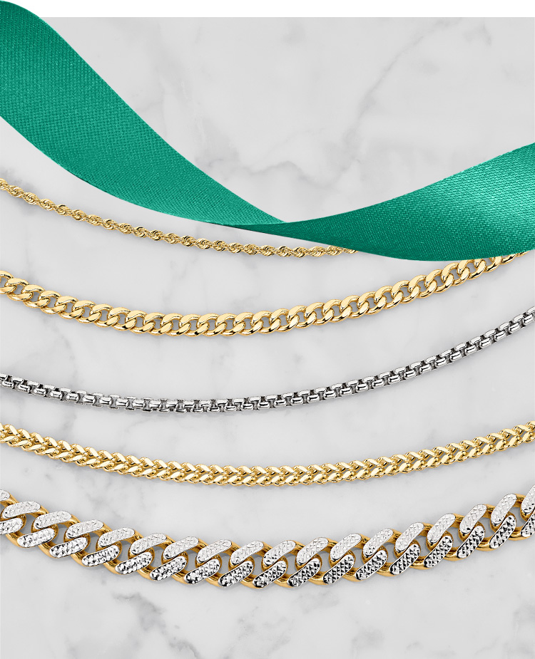 Assortment of men's chains.