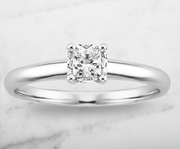 1/3 ct. Diamond Solitaire Engagement Ring 14K White Gold